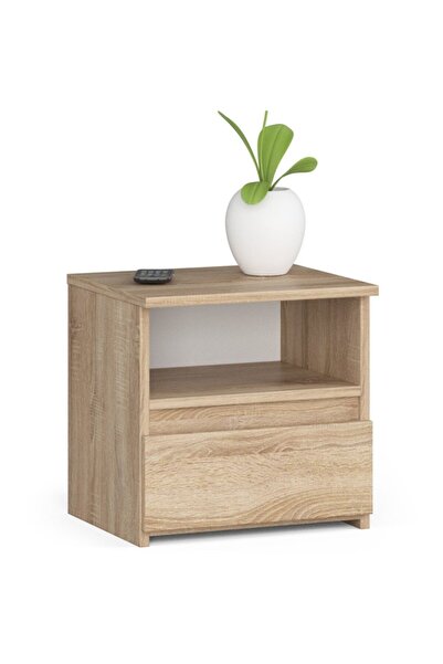 SERSIMO Noptieră cu 1 sertar, PAL laminat 16 mm, 40x35x40 cm, stejar sonoma