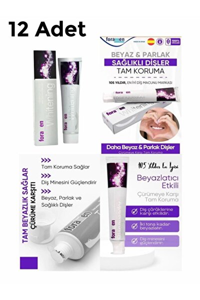 Foramen 12 قطعة من معجون الأسنان المبيض كبير الحجم 125 جرام