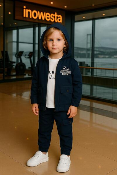 inowesta trend Boy's Premium Softshell Hooded Top Quality Parachute Fabric 3-Piece Suit