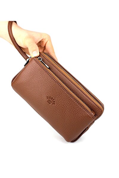 deri,se club Men's Tan Color Handbag Portfolio Bag with Wrist Strap and Belt Handbag