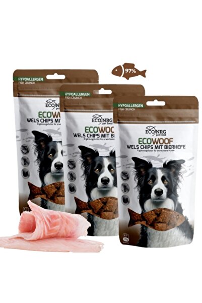 ECO NRG PET FOOD WOOF Fish Crunch — Wels Chips with Brewer's Yeast | 3 x 125 g