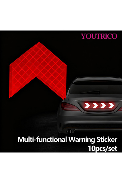 Youtrico 10 قطع من زينة محور عجلة السيارة، عاكس ليلي متوهج - ملصق أمان للسيار...