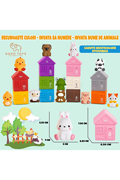 Gopo Toys Montessori Educational Toy for Children - Interactive Animal Farm Set - 2 Years+