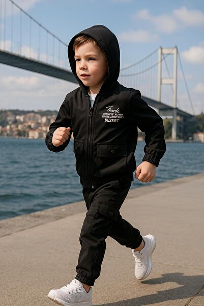 inowesta trend Момчешка блуза с качулка от софтшел Висококачествена парашутна материя Комплект от 3 части