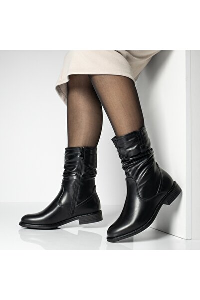 Modlet.ro Women's black boots with zipper MOD06659