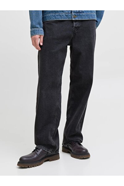 Jack & Jones Blugi bărbătești ALEX, croială dreaptă cu talie înaltă, negri