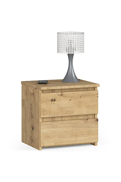 SERSIMO Bedside table with 2 drawers, laminated chipboard, 40x35x40 cm, artis...