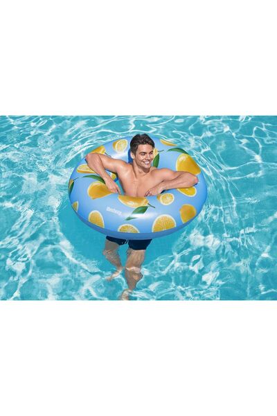 BESTWAY Lemon-Scented PVC Swim Ring with Repair Patch