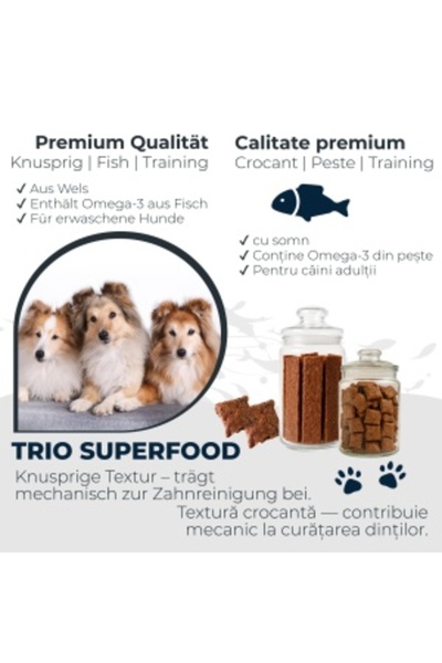 ECO NRG PET FOOD Dog Treats | Fish Snacks | TRIO CHIPS | Plain/Pumpkin/Brewer's Yeast | 6 x 125 g