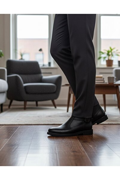 Budaks Genuine Leather Men's Boots with Fur Inside, Water, Snow, Cold Resistant, Non-Slip, Thermo Rubber Sole Guaranteed