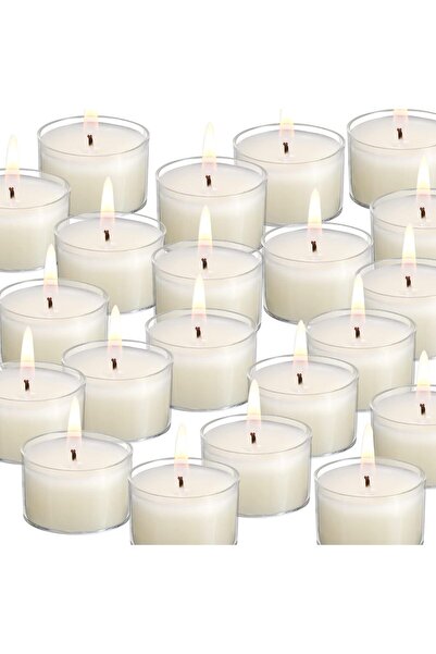 Generic 100 Pack Transparent Ivory Unscented Tea Light Candles - 6-7 Hour Burn - Kinkxiang