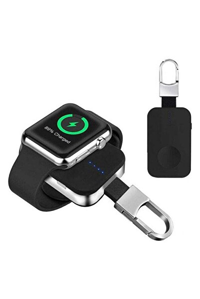 Generic Portable Wireless Apple Watch Magnetic Charger - Black/Silver