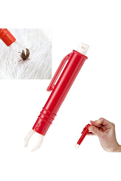 zola Tick extraction device, plastic, 1 x 9 cm, red