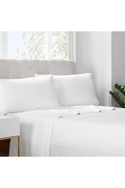 Serta طقم ملاءات سيمبلي كلين ديب بوكيت، مكون من 3 قطع، مزدوج، أبيض، بوليستر