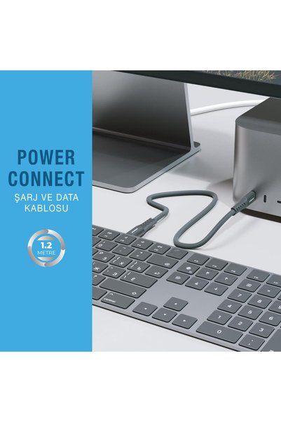 Polosmart PSM118 Type-C to Lightning 20W Hızlı Şarj ve Data Kablosu 1.2 Metre Gri