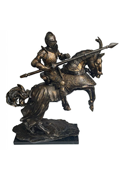 Gemma Statuette of a medieval soldier on horseback - knight with antique decoration