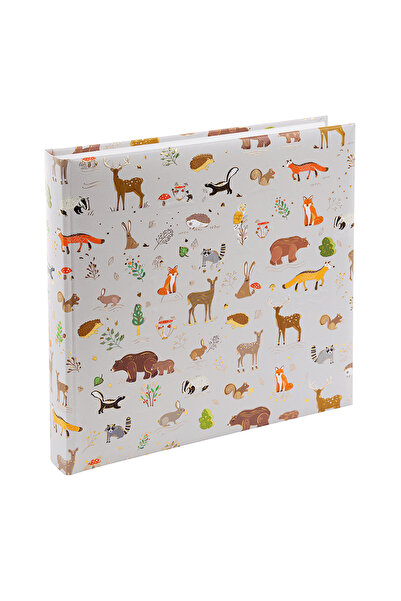 Goldbuch ألبوم صور تورنوسكاي – 25 × 25 سم، 60 صفحة، نمط حيوانات الغابة، نقش ذهبي