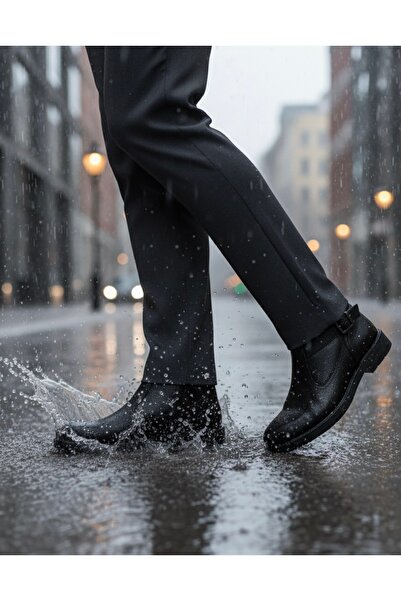 Budaks Genuine Leather Men's Boots with Fur Inside, Water, Snow, Cold Resistant, Non-Slip, Thermo Rubber Sole Guaranteed