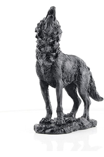 Generic Howling Black Wolf Statue Home Decor
