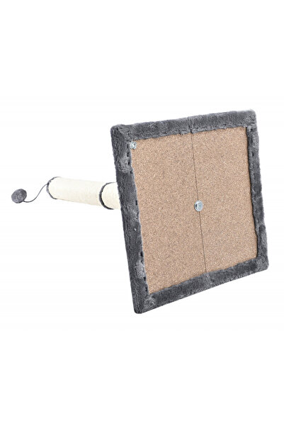 zola Cat claw and toy holder,pole with rope and ball, 100x40x40 cm, beige and grey