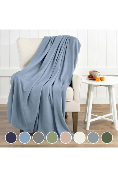Generic WestPoint Home Marttex Ultra-Soft Fleece Blanket, Double, Lightweight, Pet-Friendly, Slate Blue