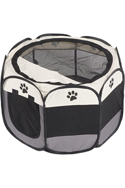 zola Dog carrier, playpen, nylon and polyester, 64x45 cm, white and grey