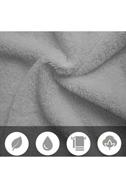 Artenova Set of 2 Premium Cotton Bath Towels, 70x140 cm, 50X90 cm, Greek pattern, Grey