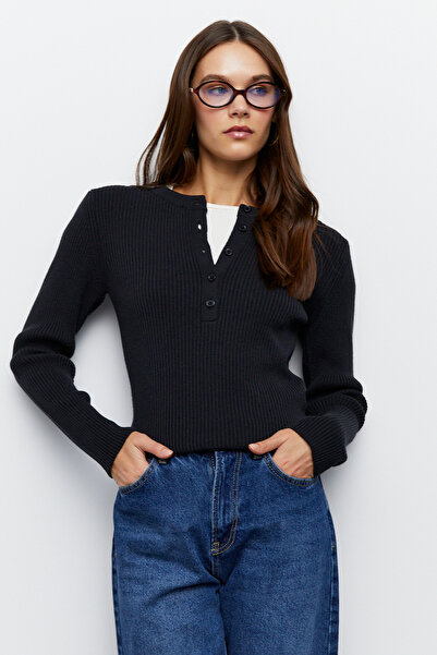 urban focus Half Placket Crew Neck Sweater