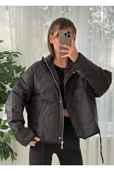 LUVESSE Avore Siyah Capitone Jacket