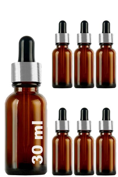 Afracam 30 ml Amber Glass Dropper Brown Serum Bottle 30 Cc Metal Cap Dropper ...