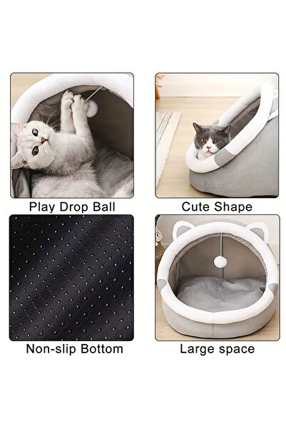 zola Bed for cats and small dogs, size S, polyester, 30 x 30 x 30 cm, gray