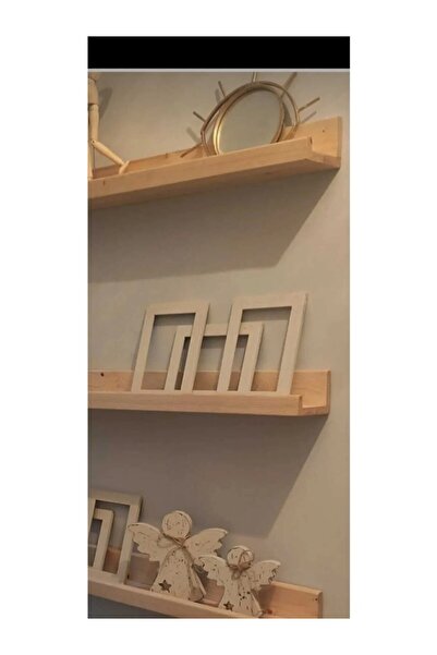 AHŞAP CRAFT Ahşap Dekoratif 100 cm Çerçeve Ve Aksesuar Rafı