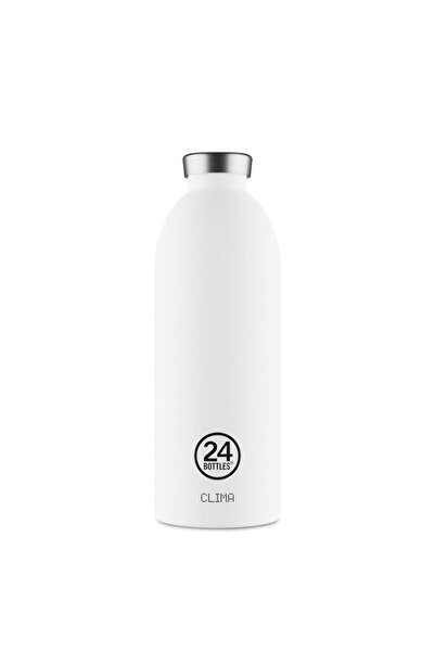24 Bottles ترمس كليما زجاجي أبيض من الستانلس ستيل سعة 850 مل