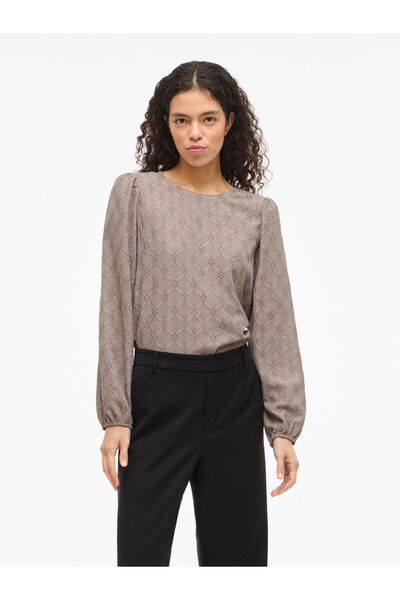 VILA Oberteil mit langen Ärmeln VIASTA Rundhals