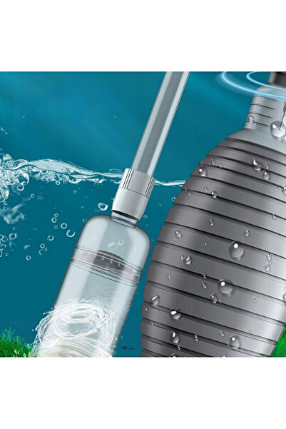 zola Aquarium vacuum cleaner with manual pump and valve, adjustable valve, length 1.7 m, transparent