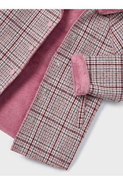 MAYORAL Checked coat with Hooded