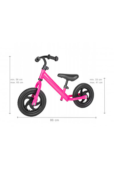 zola Children's bike without pedals, soft saddle, adjustable, 12', pink