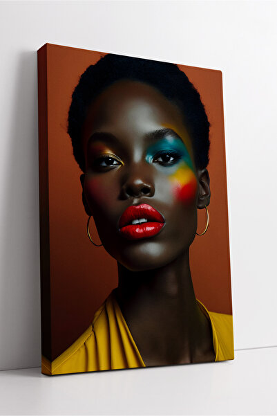 KOSS Dijital Portret de femeie africană cu machiaj colorat, pictură artistică...