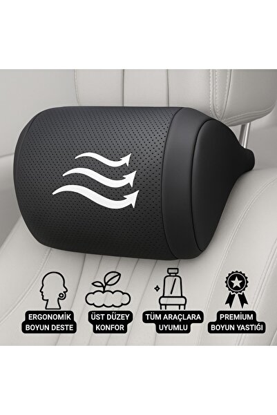 Polham Ergonomik Premium Araç Boyun Yastığı – Delikli Nefes Alabilen Yapı, Tü...