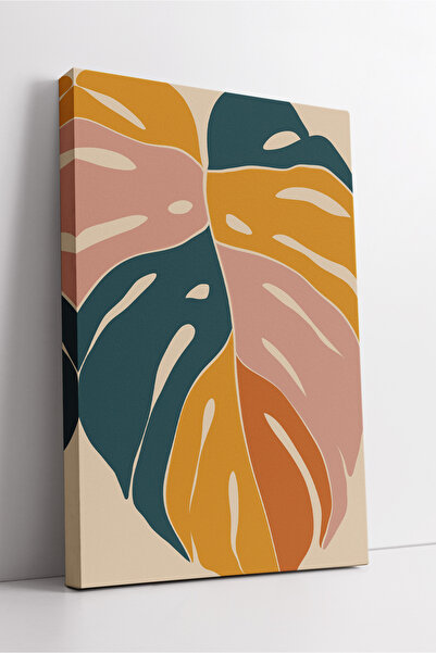 KOSS Dijital Pictură modernă minimalistă pe pânză cu model de frunze abstract...