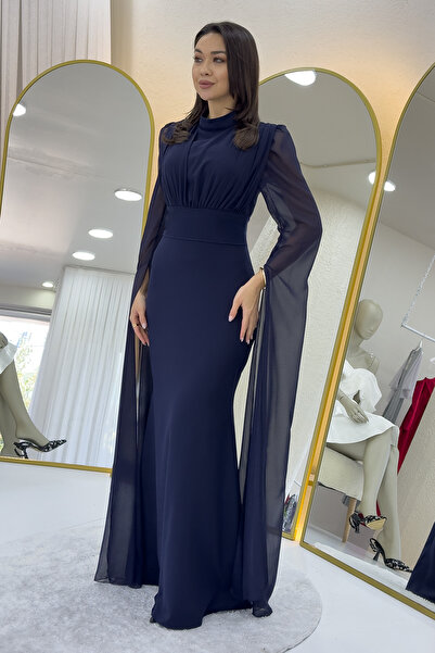 zks grup tekstil Жіночий шифоновий плащ з прямим коміром, сукня для вечірнього виходу, бордовий, темно-синій, чорний, коричневий