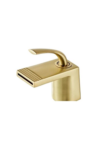 Trendy's TRENDY S washbasin mixer, waterfall type, bathroom sink mounting, Gold