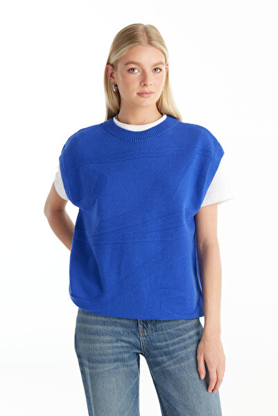 Ted Baker ELEKTRİK MAVİ YÜNLÜ JAKARLI SÜVETER