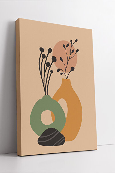 KOSS Dijital Vaze moderne și pictură pe pânză Sun Boho – Decor de perete în s...