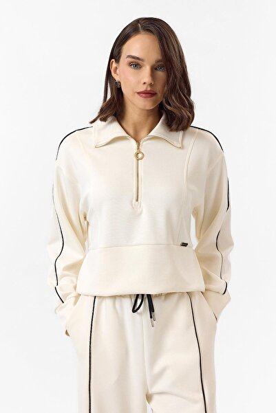 TIFFANY&TOMATO Yarım Fermuarlı Modal Sweatshirt
