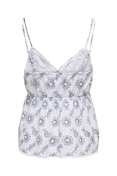 ONLY Onlanja Life Strap V-Neck Singlet Wvn Women's White Blouse - 15344640