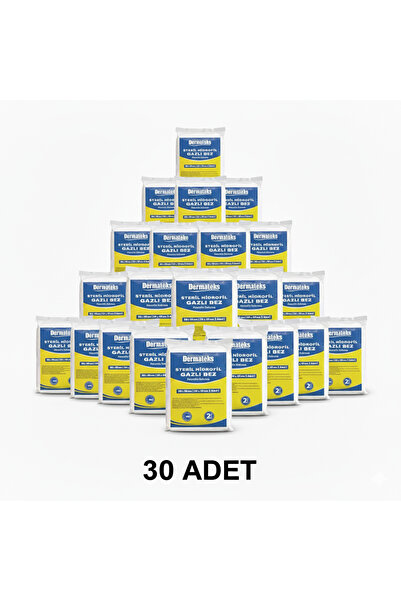 Dermateks STERİL HİDROFİL GAZLI BEZ 30X80CM (2 ADET 30X40CM) EMİCİ SPANÇ - 30 ADET