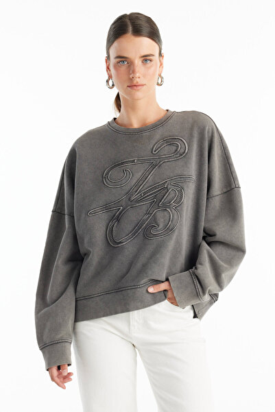 Ted Baker ANTRASİT NAKIŞLI SWEATSHİRT