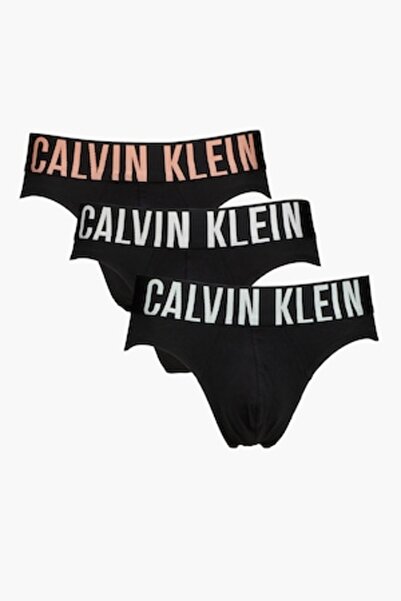 Calvin Klein - Set of briefs with logo waistband, 3 pairs, Washed Black, L