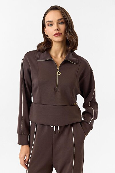TIFFANY&TOMATO Yarım Fermuarlı Modal Sweatshirt